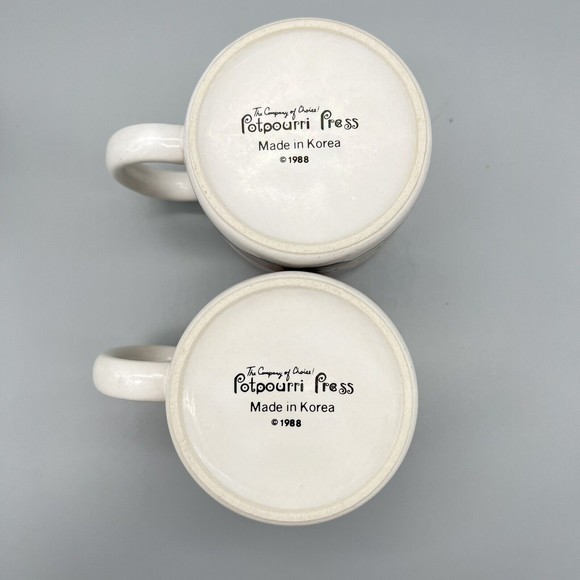 VTG 1988 Potpourri Press Coffee Mugs Seashell Shell Coral Pair Set of 2 EUC LN - Picture 7 of 9